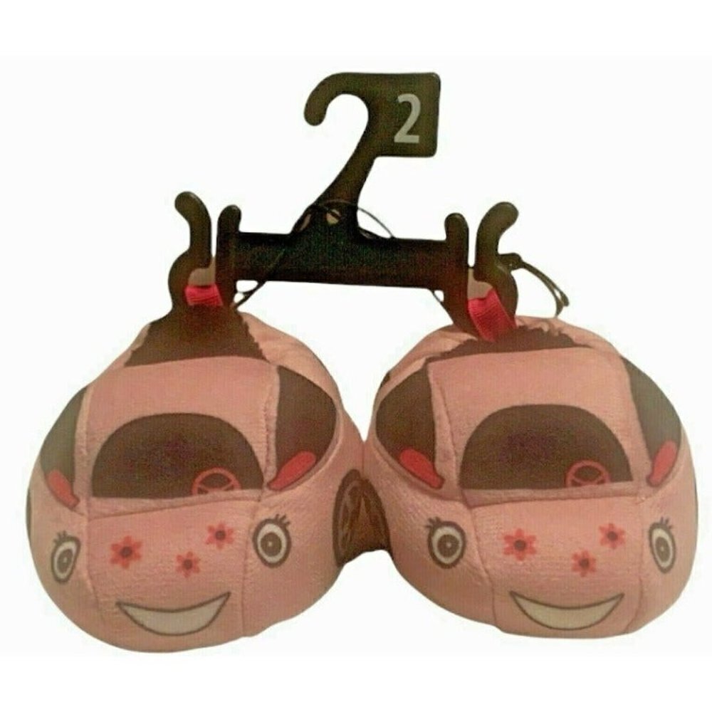 Wonder Nation Infant Girls Racecar Slippers Size 2 Pink